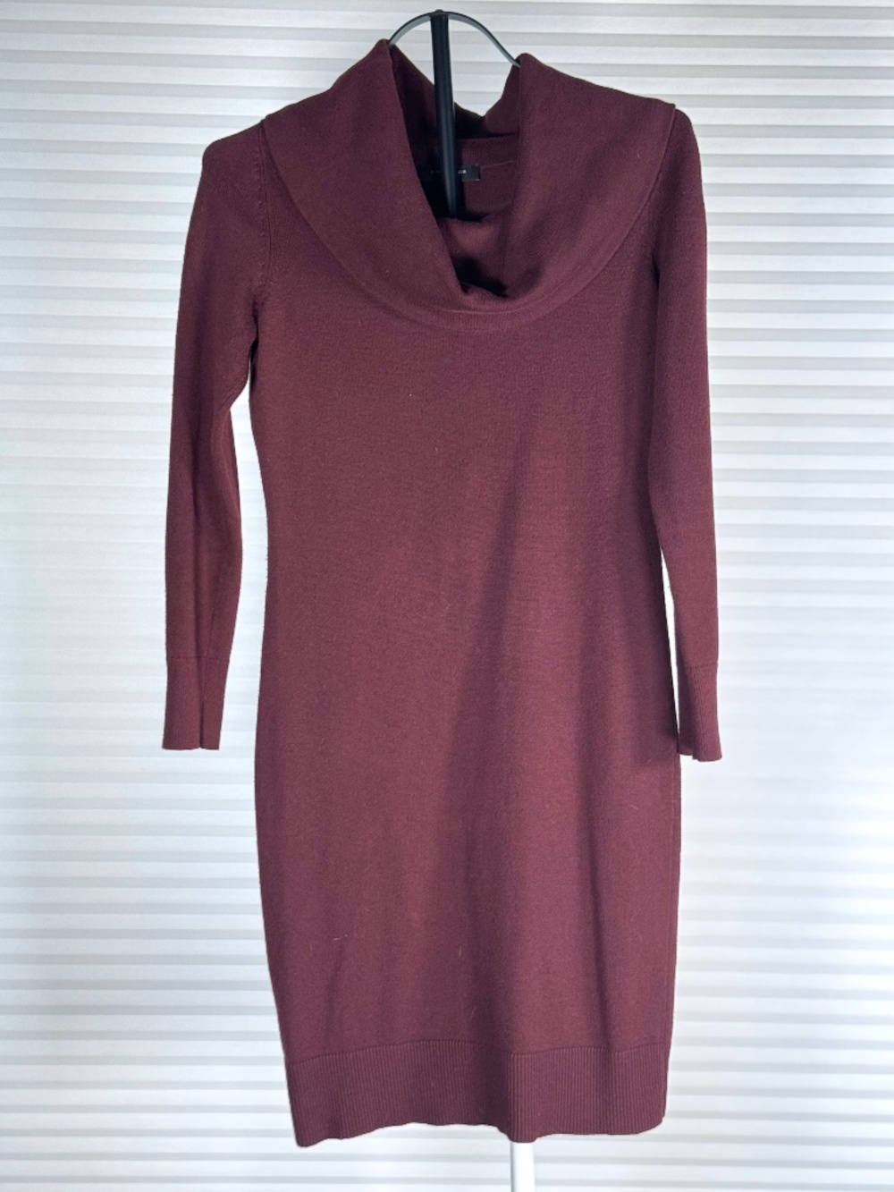 Ann Taylor Petite Burgundy Cowl Neck Sweater Dress XSP